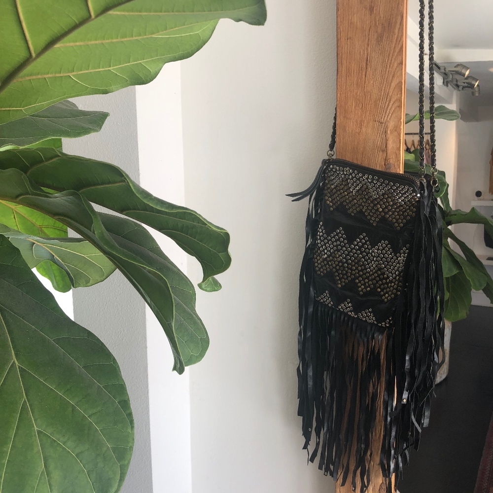 Cleobella Small Leather Crossbody with Stud Detail